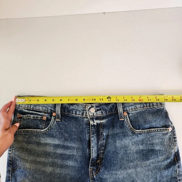 Levis 412 Men’s Size 38 9" Denim Jean Shorts Blue Medium Wash Stretch Festival - Picture 6 of 9